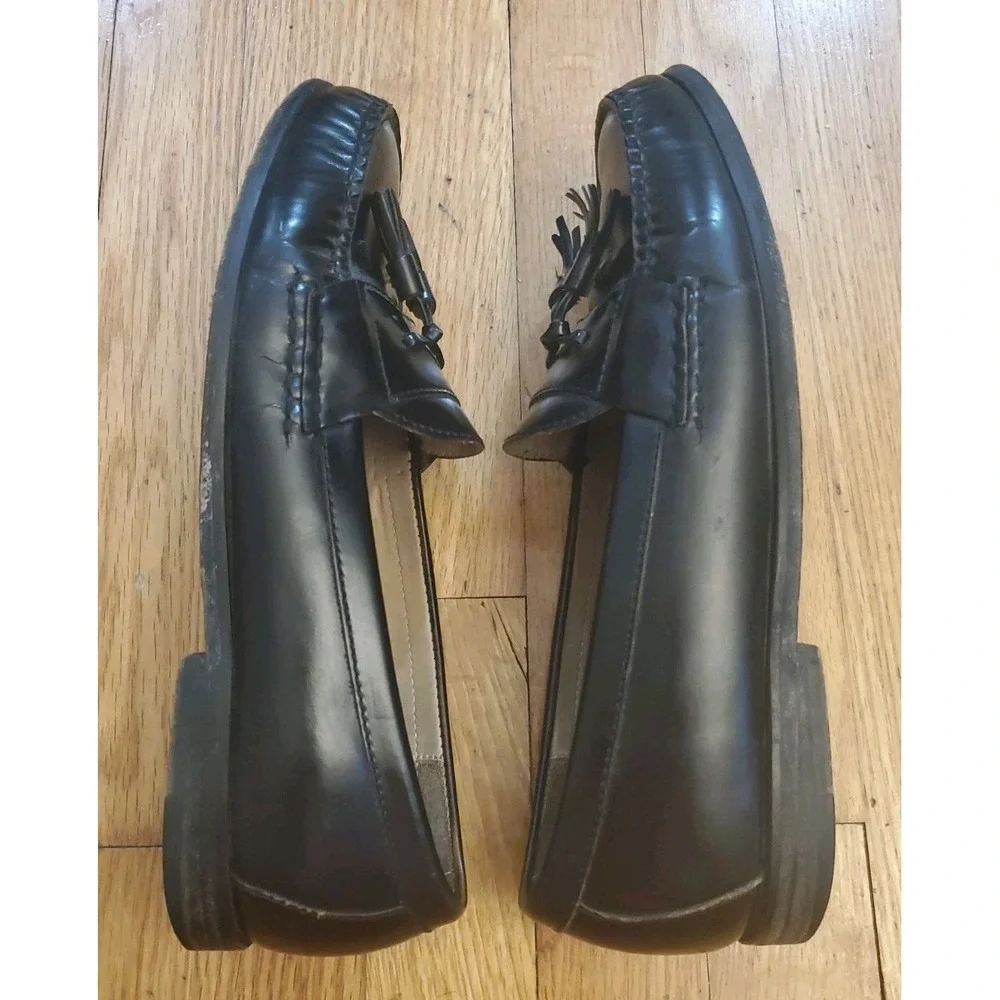 Cole Haan City Mens Black Leather Tassel Dress Loafer Slip-On US 10 D